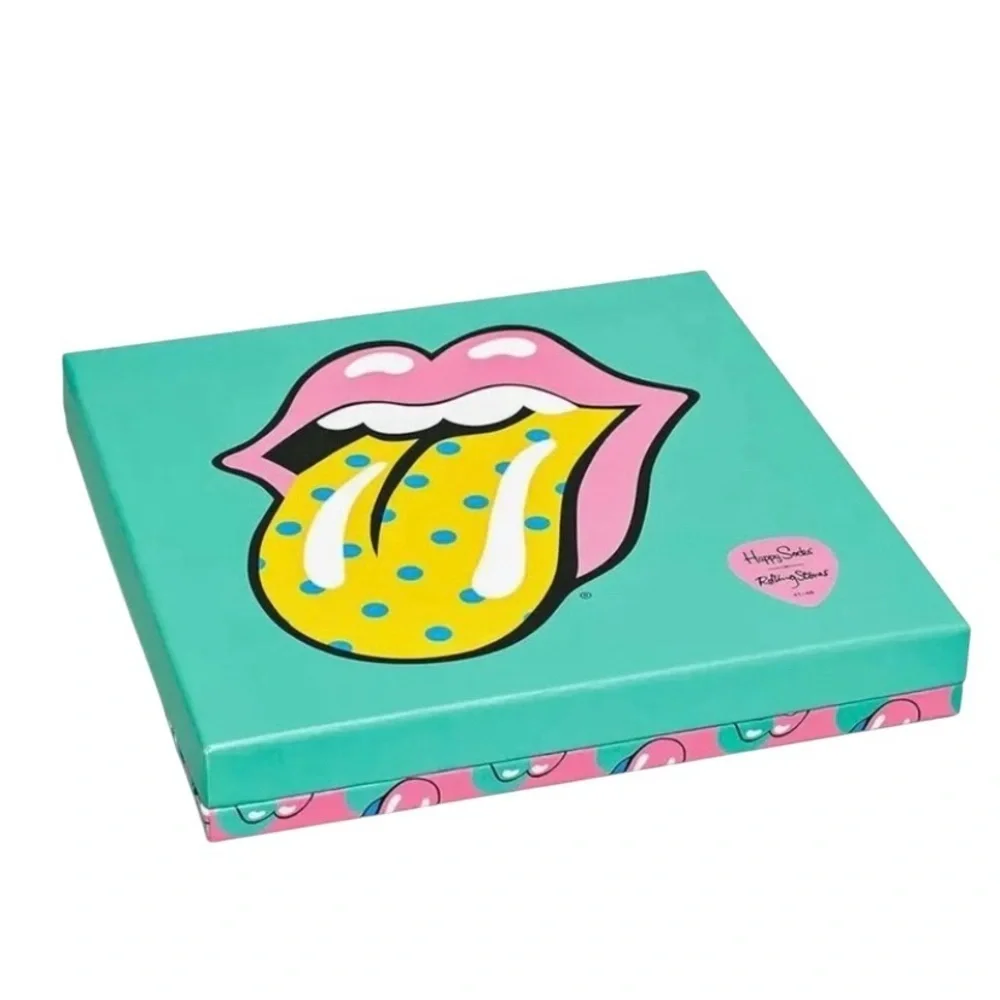 Rolling Stones Happy Socks 6 Pair Colorful Patterned Box Set Collection